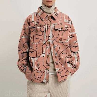 

Men's jackets printed young and middle-aged mens autumn new fashion short jacket casual street style coat NXF3