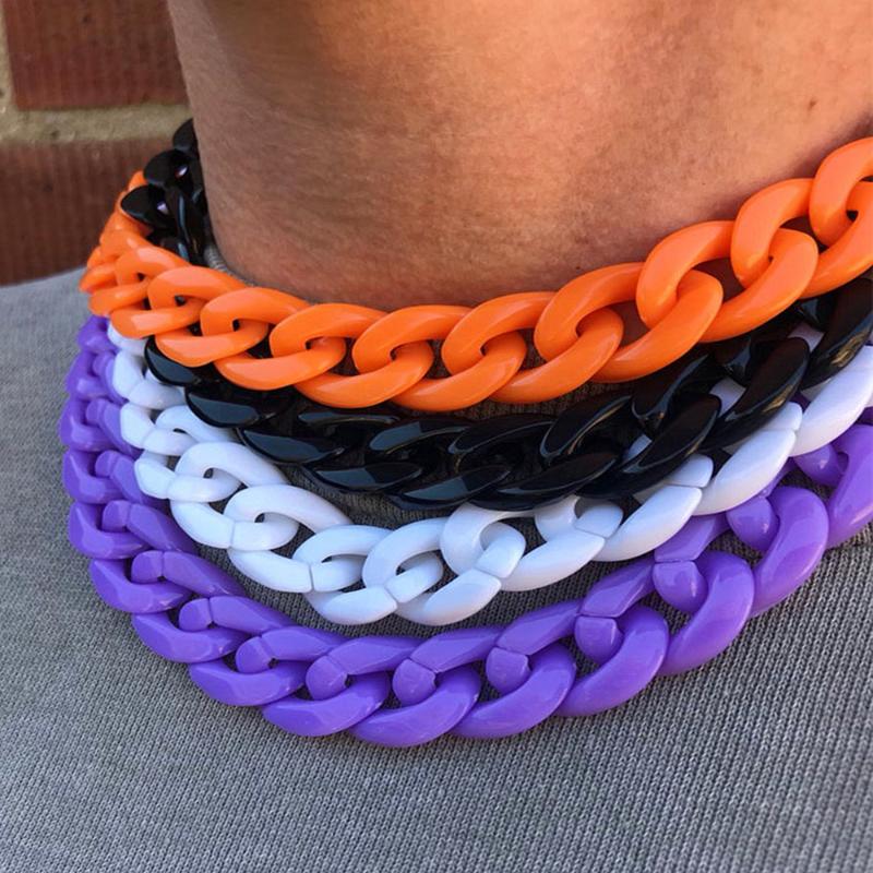 

Chains Vintage Acrylic Link Necklaces For Women Men Colorful Plastic Chain Long Choker Necklace Pendants Punk Jewelry GiftChains