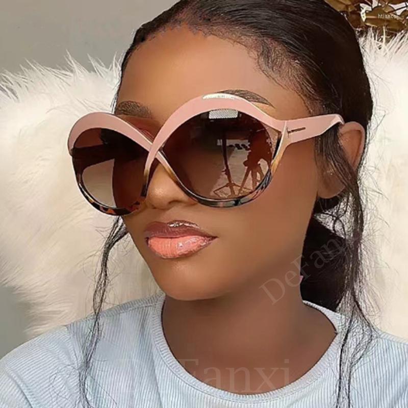 

Sunglasses Oversized Unisex Round Women Men Vintage Brand Designer Cross Connection Sun Glasses T Letter Eyewear