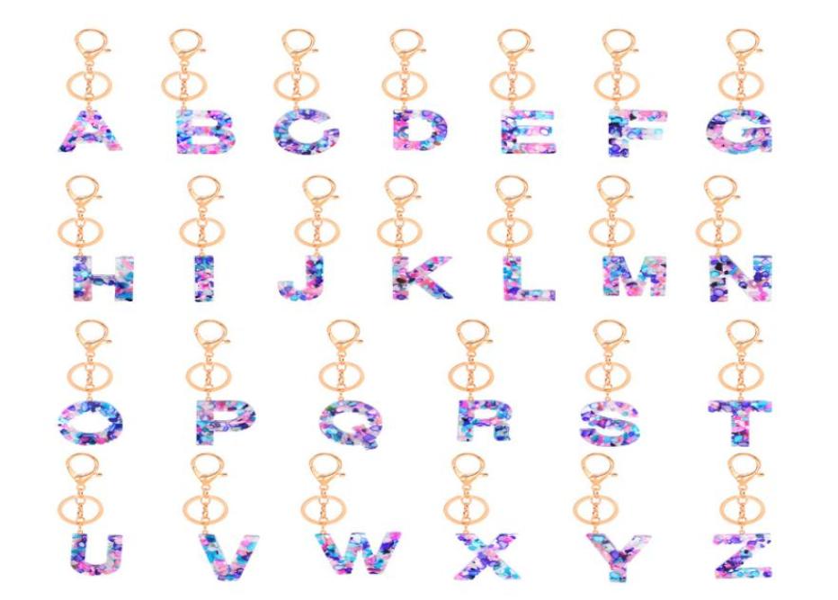 

America and Europe High Quality 26 Capital Letters Keychains Resin Alphabet Key Chain Car Ring1849137