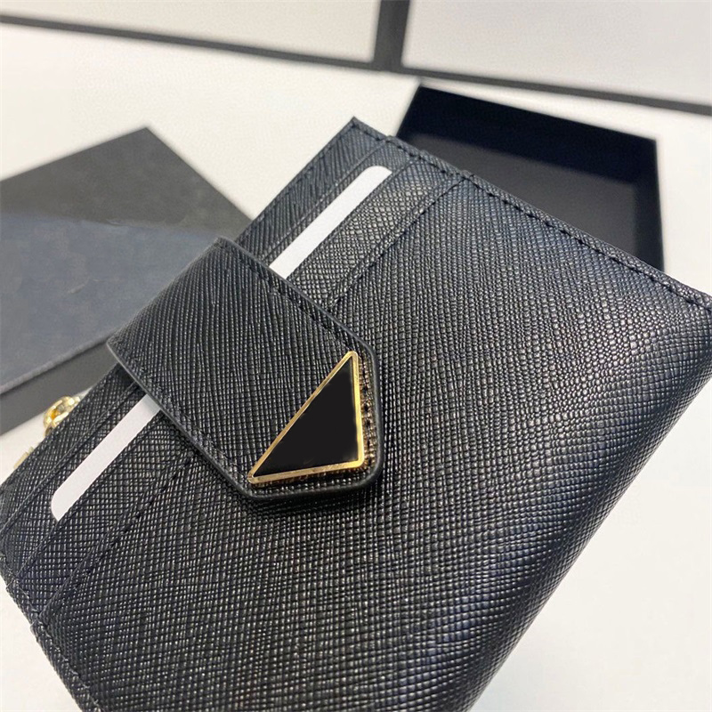 

Womens luxury purse saffiano designer card holder bag minimalist black men valentines day gifts snap fastener plated gold mini wallet charming XB017 E23, 1#