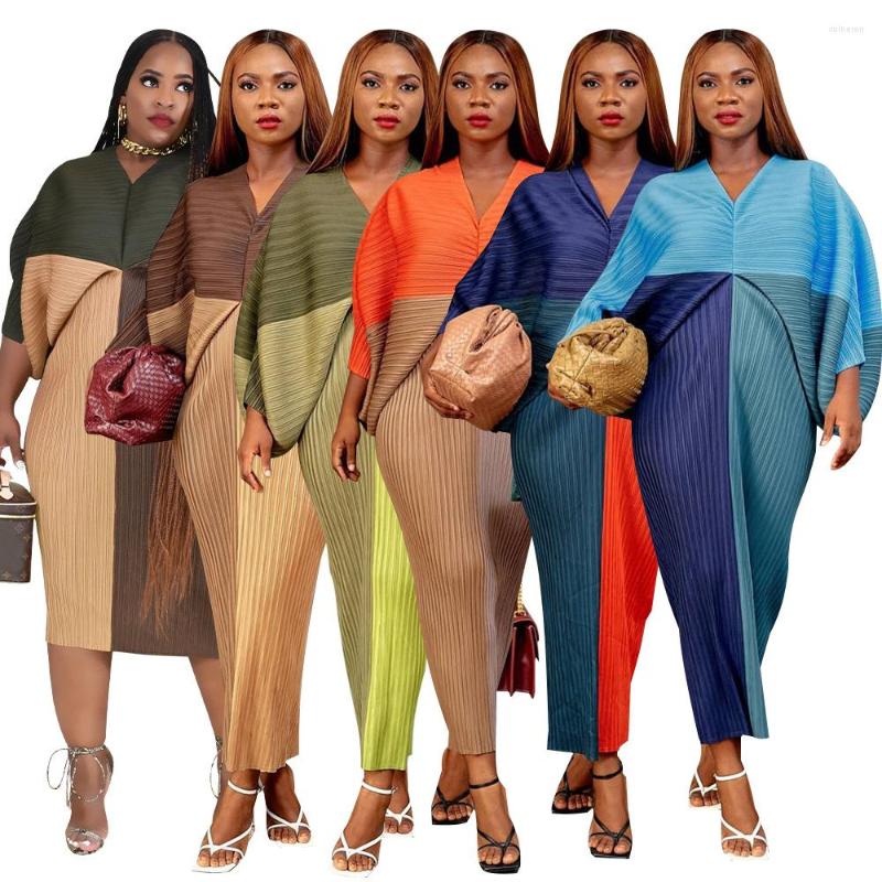 

Ethnic Clothing African Dresses For Women Spring Autumn Africa 3/4 Sleeve Dress Sexy V-Neck Perspective Slim Office Lady Party