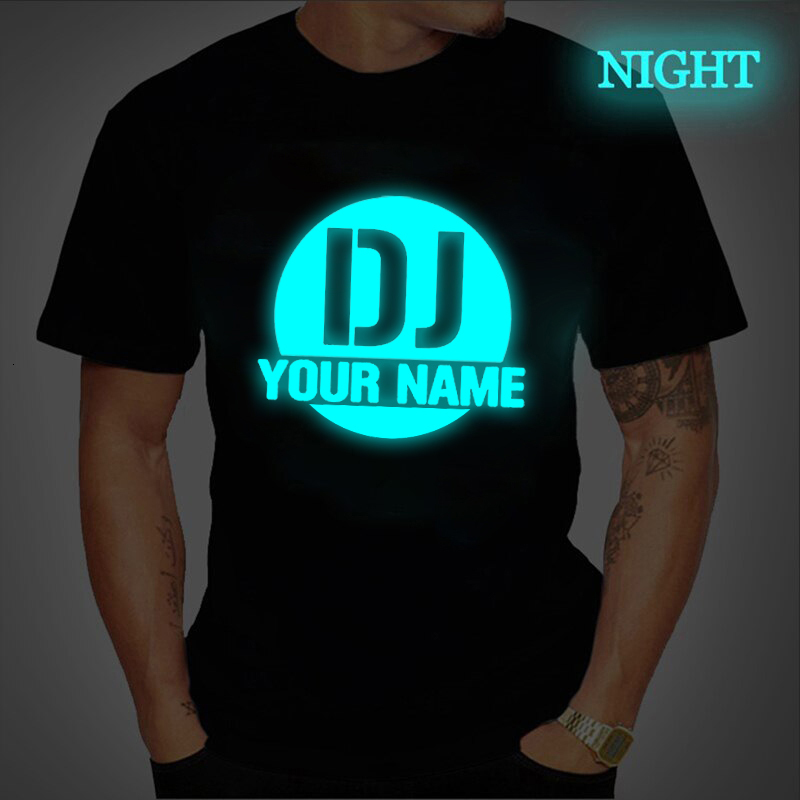 

Men' T-Shirts DJ Print t-shirts Custom T Shirt Mens Womens Tops Tees Shirts DJ Your Name Diy Names T Shirt Funny Shirt Luminous Tees tops 230413, Custom shirt 7