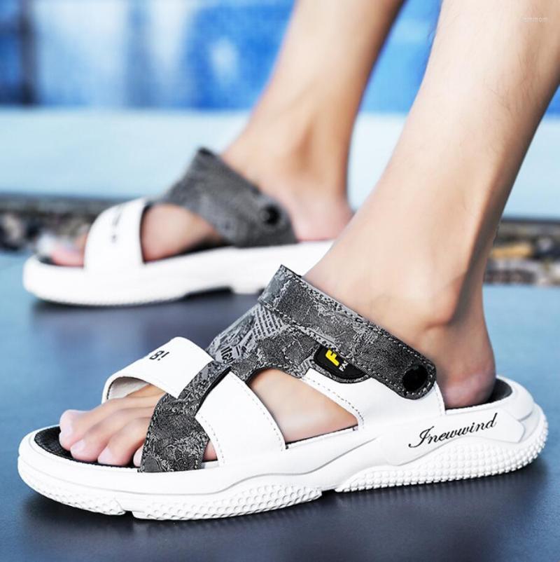 

Sandals Brand Classic Mens Fashion Male Gladiator Outdoor Casual Lightweight Sandal Men Dual Purpose Slippers, Gray