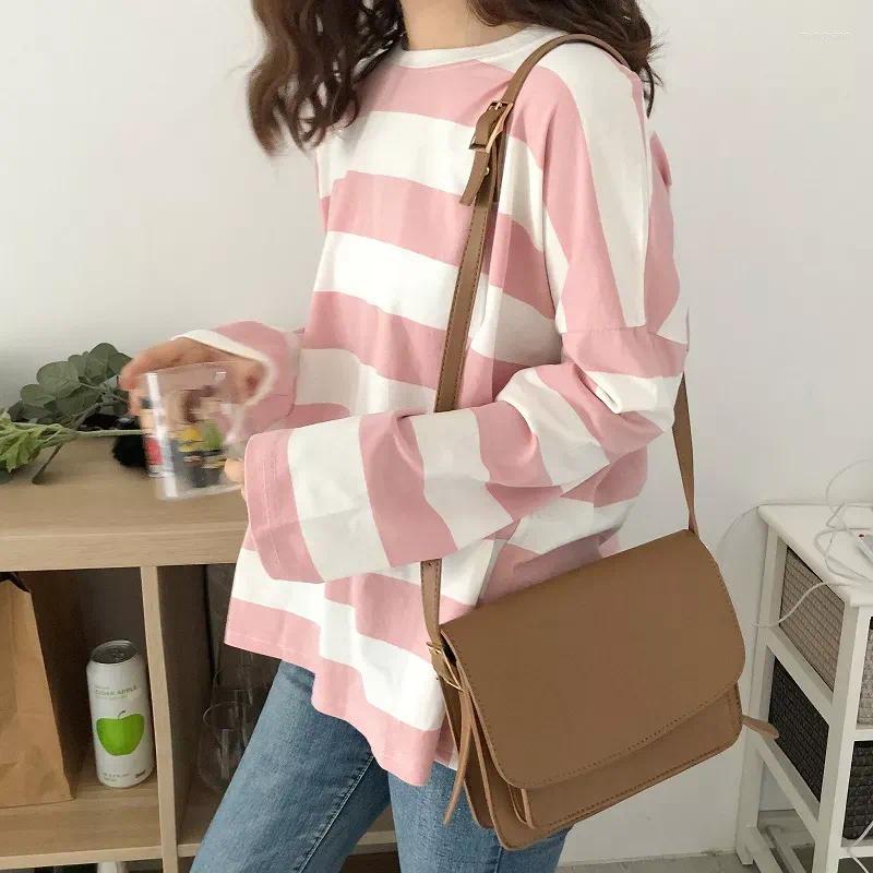 

Women's T Shirts 2023 Hoody Blouse Women Set Tube Top Sweater T-shirts Long Sleeve Korean Students Pink Stripe Tshirt Fashion Leisure A, Xian 1965 lan