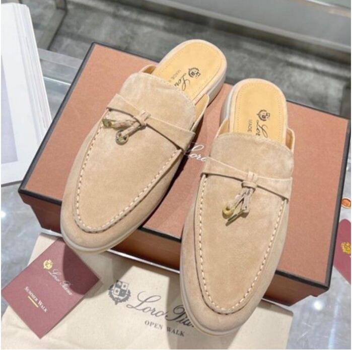 

For Men Womens Loro Piana Casual Shoes Classic Sandals Loafers Shoes Flat Slides Slipper Designers High Elastic Beef Tendon Bottom Size 35-46