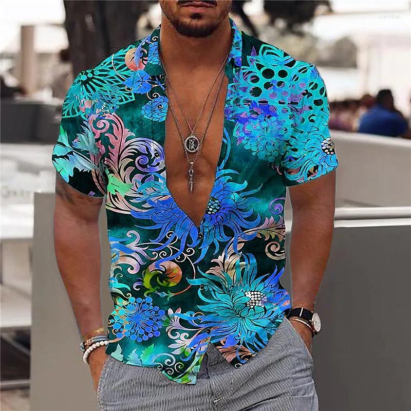

Men's Casual Shirts Men's Flower Shirt 5xl Camissa Hawaiian Tropical 3D Beach Holiday Short Sleeve Summer Oversized Top T-shirt, Cshzy-220717-1