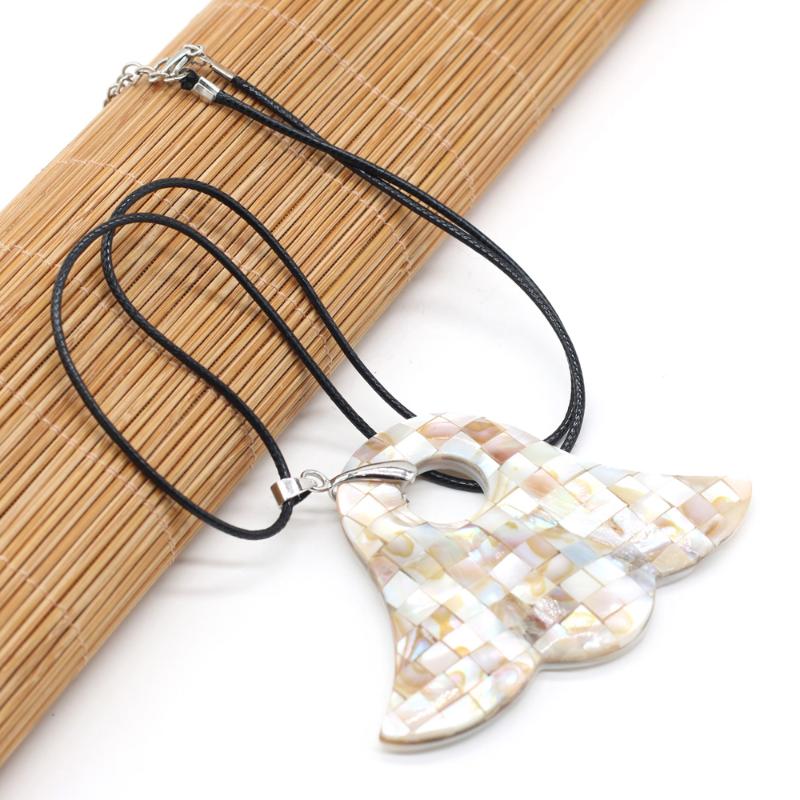 

Pendant Necklaces Charms Natural Shell Necklace Section Flower For Jewelry Accessories Size 60x80mm Length 55 5cm