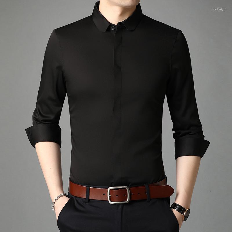 

Men's Casual Shirts 2023 Spring And Autumn Pure Color Long-sleeved Shirt Men Trendy Comfortable Business Zde1538, 04