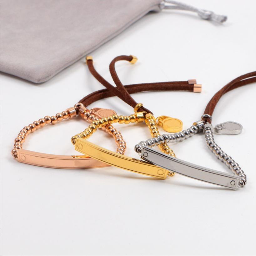 

Tennis High quality luxury jewelry titanium steel bracelet belt buckle rivet couple bracelet