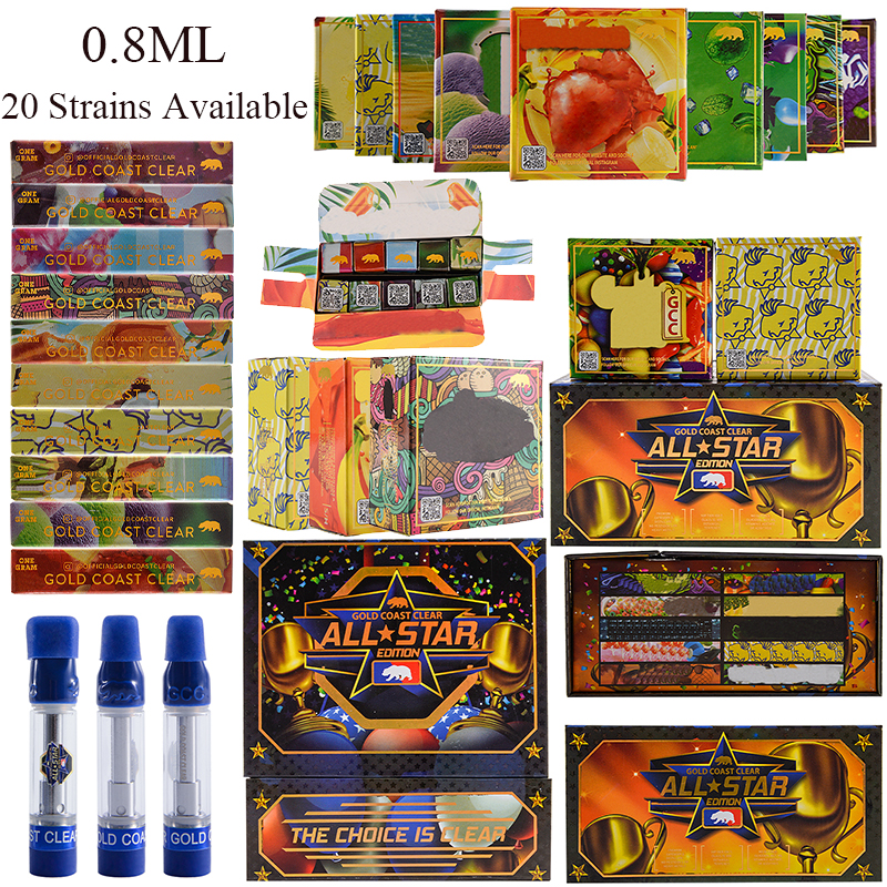 

All Star Gold Coast Clear Atomizers 0.8ml 1.0ml Summer HR Holidaze Red Carts Edition Empty Disposable Vape Pen Cartridges 510 Thread E Cigarettes 20 Strains