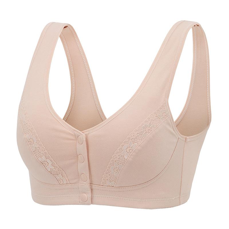 

Bras Women Large Size Bra Leisure Comfortable Breathable Pure Cotton Underwear Front Buckle Bralette Vest-Style Elastic Brassiere