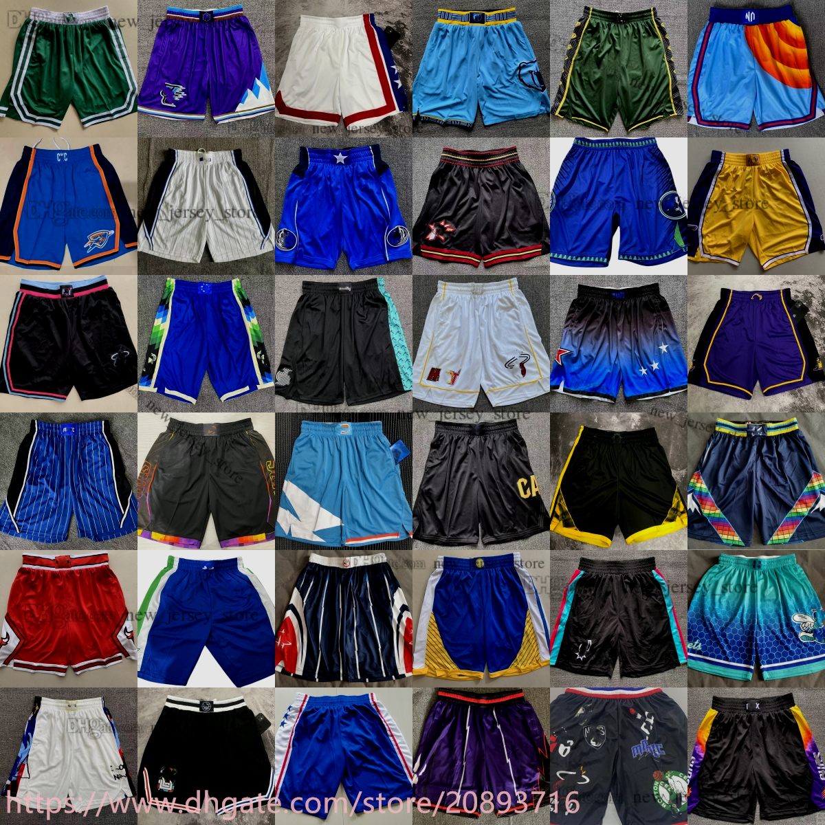

New Season City Printed Pockets Basketball Shorts With Pocket Team Sport Wear Pant Home Away White Black Red Blue Green Yellow Gold Rose Good Print Quality Man Short, Printed shorts