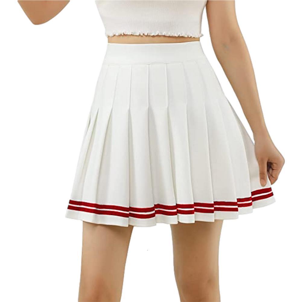 

Skirts Y2k Summer Korean Fashion Short Women Skirt Casual High-Waisted Slim Elastic Striped Harajuku Pleated School Mini A-line Skirts 230413, Beige