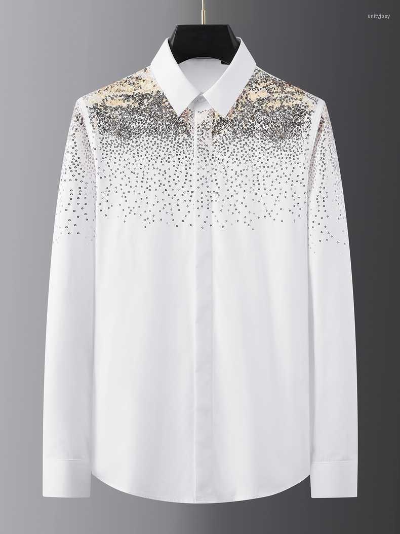 

Men's Casual Shirts B0210 Fashion 2023 Runway Luxury European Design Party Style Men's Clothing, Black