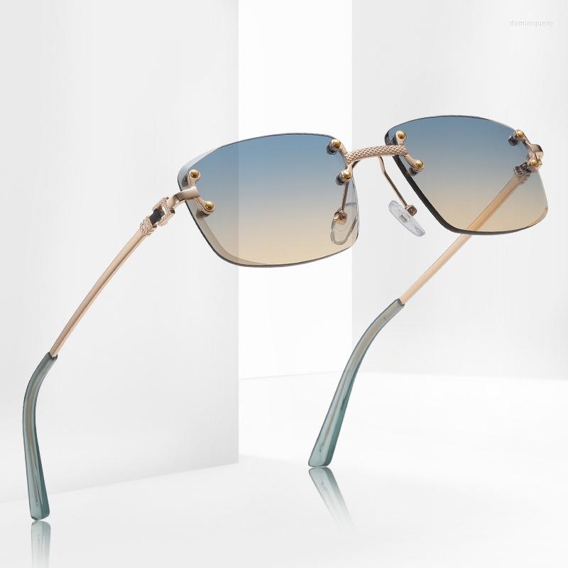 

Sunglasses Women's Fashion Square Rimless Exquisite Wearing Metal Women