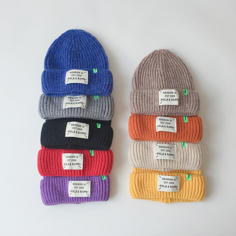 

Beanies Casual Children Knitted Hats Simple Winter Cap For Boys Girls Warm Thick Kids Caps Korean Version Pumpkin Bonnets Baby Wool Hat