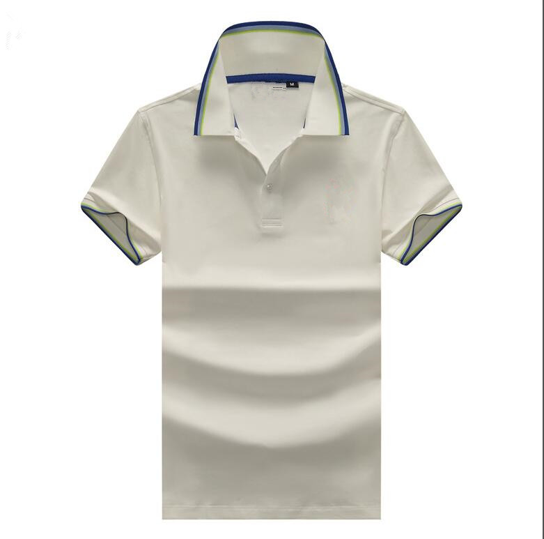 

men's Business summer short-sleeved POLO shirt thin plus fat plus size T-shirt American trend lapel top GDBU, White
