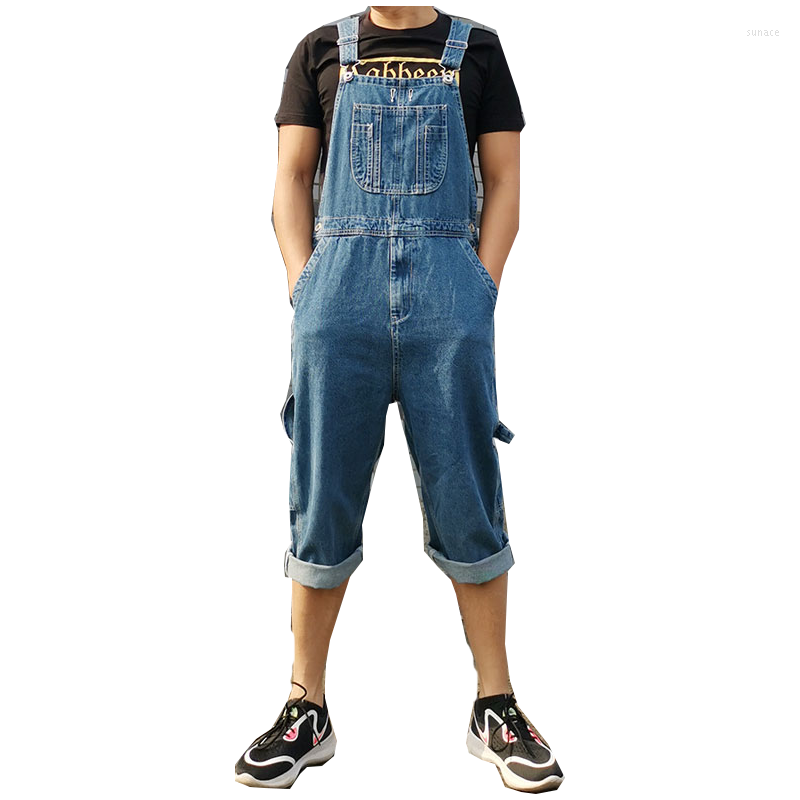 

Men's Pants Men's Denim Shorts Jumpsuit Workwear Fashion Pocket 2023, Sky blue
