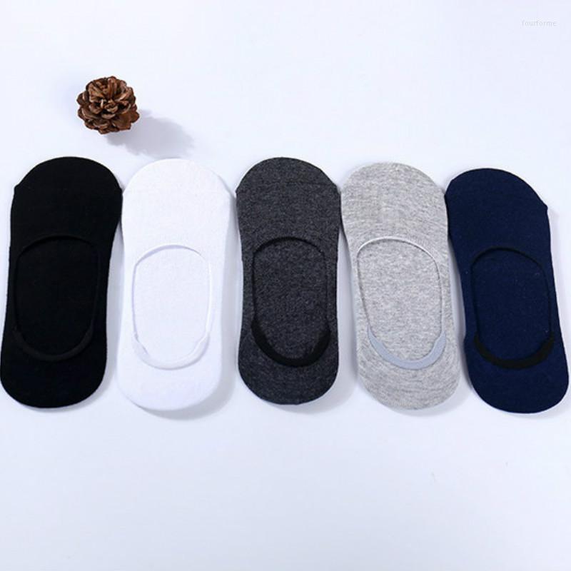

Men's Socks 6Pcs 3Pair/lot Fashion Happy Men Boat Slippers Meia Summer Autumn Non-slip Silicone Invisible Cotton Male Ankle Sock, Black