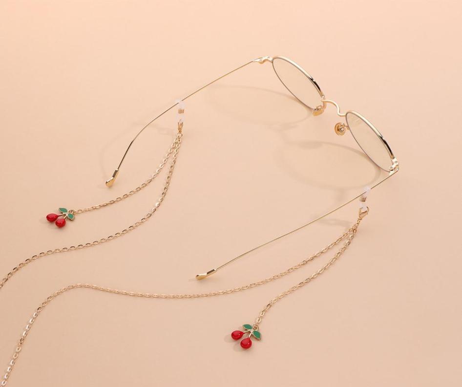 

Cherry Glasses Chain Women Elegant Eyeglasses Designer Sunglasses Mask Hanging Chains Accessories for Female2521654