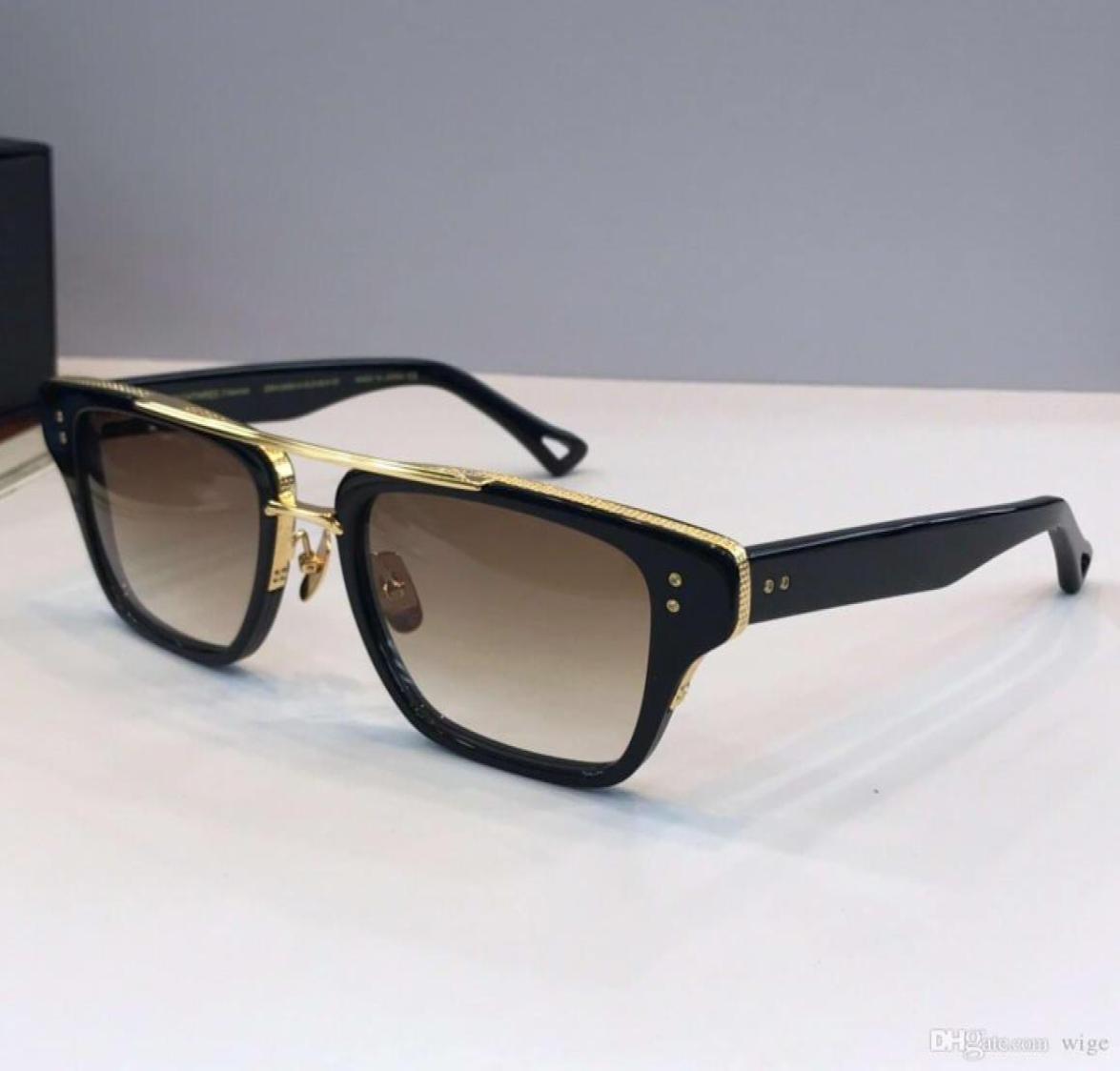 

Square Aviation sunglasses Titanium Gold Metal BlackBrown Shaded Classic Sun Glasses for Men with Box5250271