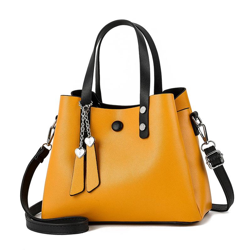 

Evening Bags Ladies Leather Top-Handle For Women Shoulder Messenger Bag High Quality Sac Luxury Handbags Designer Casual Tote, Orange