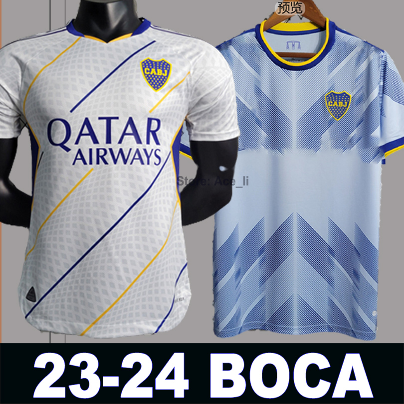 

23 24 Boca Juniors Home CARLITOS soccer jerseys 2023 2024 Benedetto VILLA MARADONA SALVIO MEDINA VARELA Tercera Salvio third football shirt kit, 23-24 home