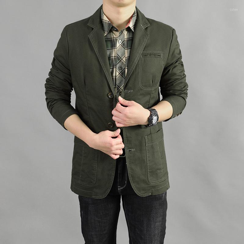 

Men's Suits Men Slim Fit Suit Tuxedos Jacket Male Middle-Aged Cotton Loose Collar Autumn Casual, Black