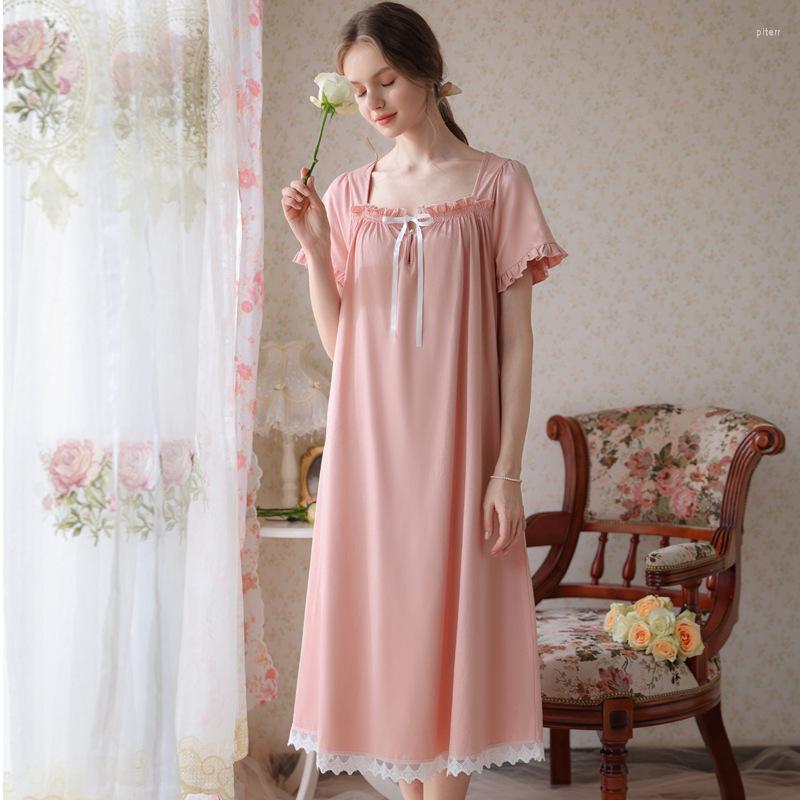 

Women' Sleepwear Pure Cotton Victorian Night Dress Women Princess Vintage Kawaii Nightgowns Lace Up Long Peignoirs Shirt Home Nightwear, Light blue