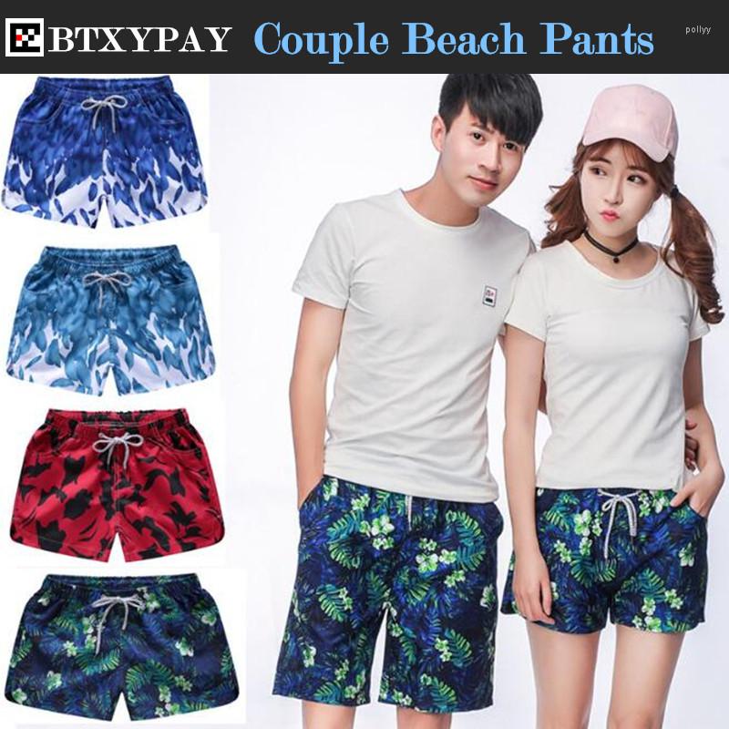 

Men's Shorts Summer Men&Women Exercise Fitness Holiday Casual Quick-dry Loose Printed Board Couple Beach Big Yards, Women red