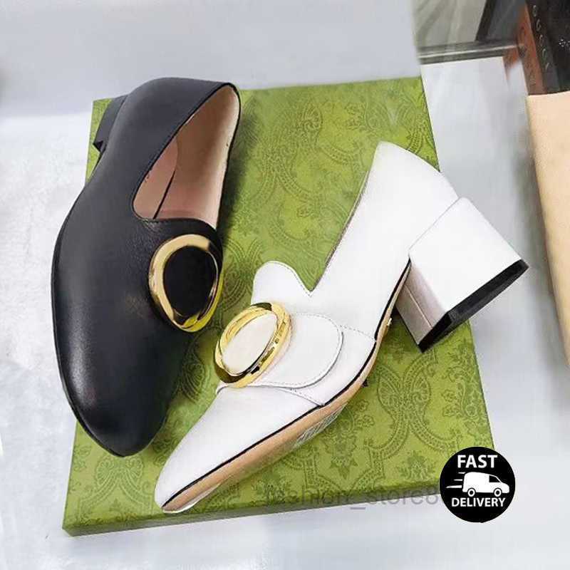 

Women Dress Shoes designer shoes letter spring autumn 100% leather Belt buckle Woman high heels heel cowhide Metal buckle lady heeled boat shoe Large size 35-42 no no box, Colour 7