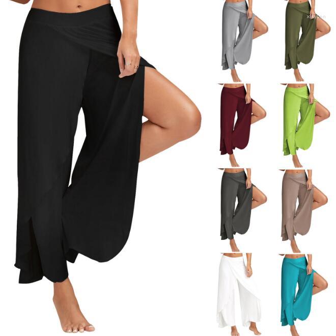 

Women's Pants 2023 European And American Loose Casual Yoga Elastic Waist Wide Leg Harem, Green