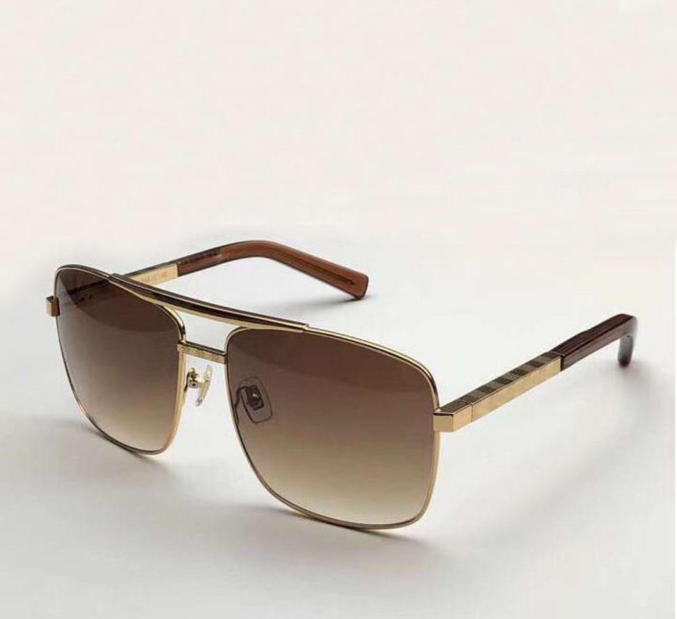 

Classic Attitude Square Sunglasses Gold Brown Gradient Men Shades Sunnies Sun Glasses Sonnenbrille gafa de sol with Box8118155