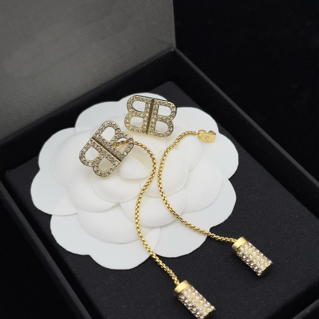 

Dangle & Chandelier Earring Double B willow catkins pendant Brand non-fading Allergy Prevention Earrings Women Ear studs Designer Jewelry BBE3 --009