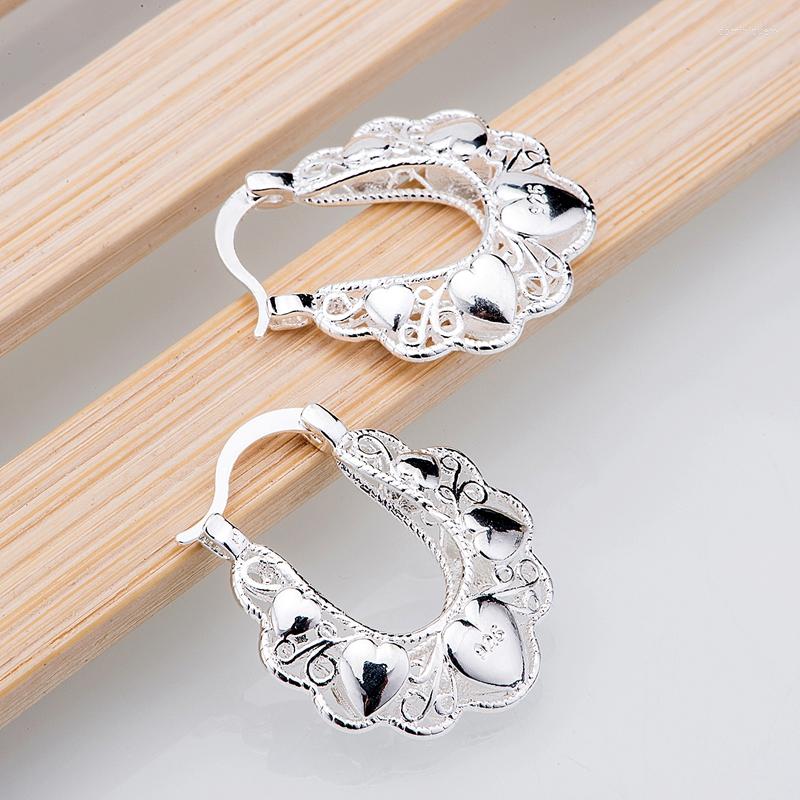 

Hoop Earrings Silver Plated Fashion Jewelry Cambered Light Shiny /cflakwsa Dwtamoaa LQ-E126
