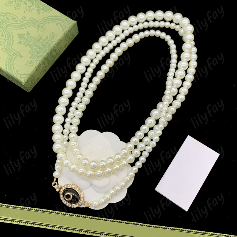 

Designer Jewelry Fashion Pearl Beaded Necklaces Womens Diamond Pendant Luxury G Letters Love Necklace For Women Wedding Bracelet Box 2023