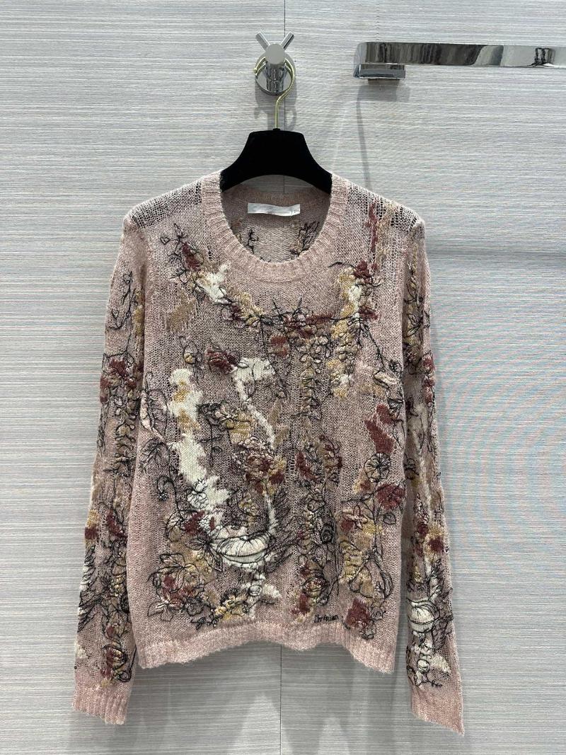 

Women' Knits Embroidered Cashmere Sweater Mohair Texture Is Delicate Light And Comfortable, Pink