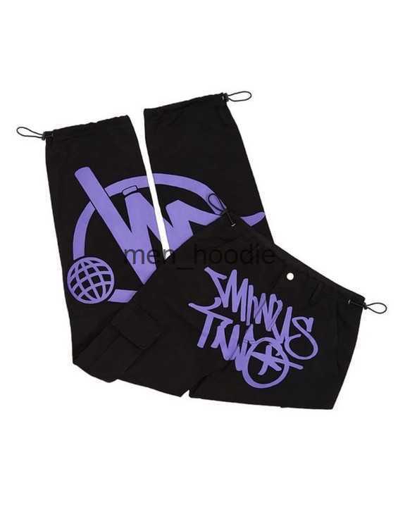 

cargo minus two Minus Two Mens Pants Cargo minus two cargo Casual Pant Minustwos Retro Street Trend Black Pants Harajuku Hip Hop Print Loose 11J781