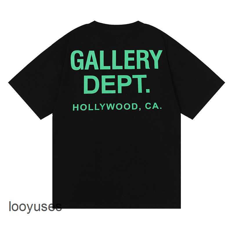 

Galleryes Dept Brand t Shirts 2023 Mens Fashion Letter Slogan Printed Short Streetwear Sleeve T-shirt Men's Women's High Street Loose Half O9jk, Black green characters