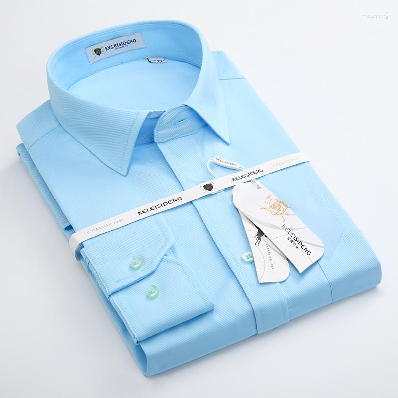 

Men's Dress Shirts Long Sleeved Twill Men's Work Shirt Regular Fit Solid Formal For Male White Mens Social Business Clothing, C1512