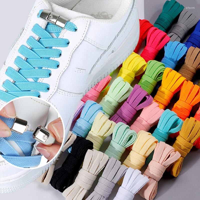 

Women Socks Press Lock Shoelaces Without Ties Elastic Laces Sneakers No Tie Shoe Kids Adult Universal Flat Shoelace, Style 22