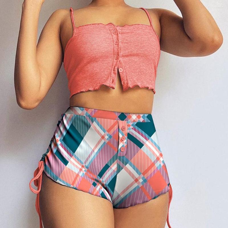 

Women' Tracksuits Wepbel Printed Pajamas Sets Women Sexy Camis Tops Summer Homewear Casual Exercise Yoga Shorts 2 Piece Outfits Sleepwears, Pink