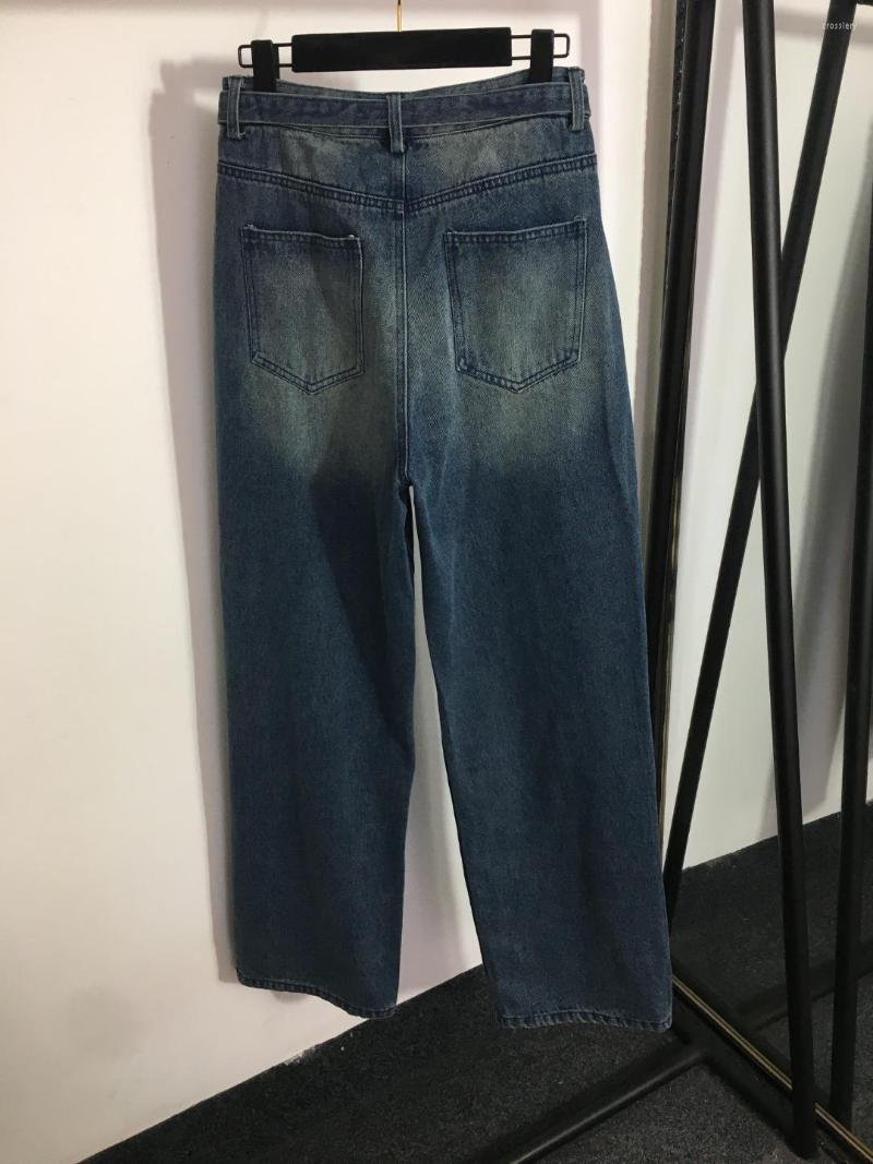 

Women' Jeans Spring Women' High Waist Embroidered Letter Lace Up Loose Straight Pants Casual Versatile 16895641630