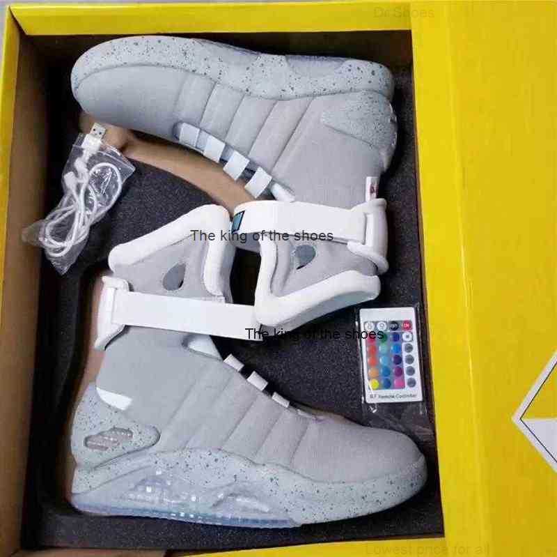 

2023 New Mag Back To The Future LED Boots Glow In The Dark Lighting Grey Sneakers Size 7-12, Men us9.5=uk8.5=eur43
