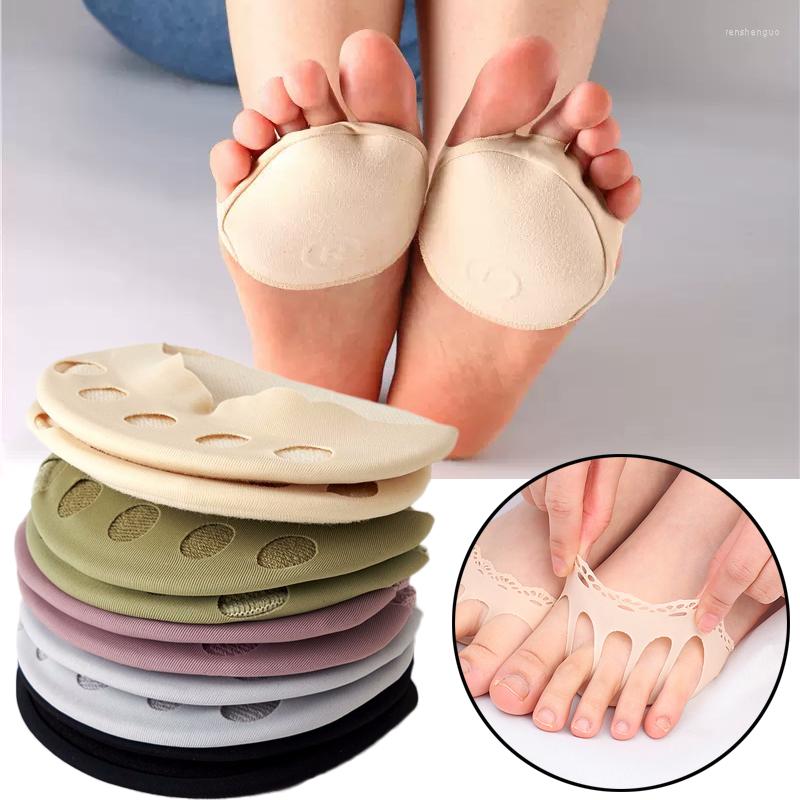 

Women Socks Five Toes Forefoot Pads For High Heels Half Insoles Silicone Gel Breathable Shoe Cushion Sock, Black-3