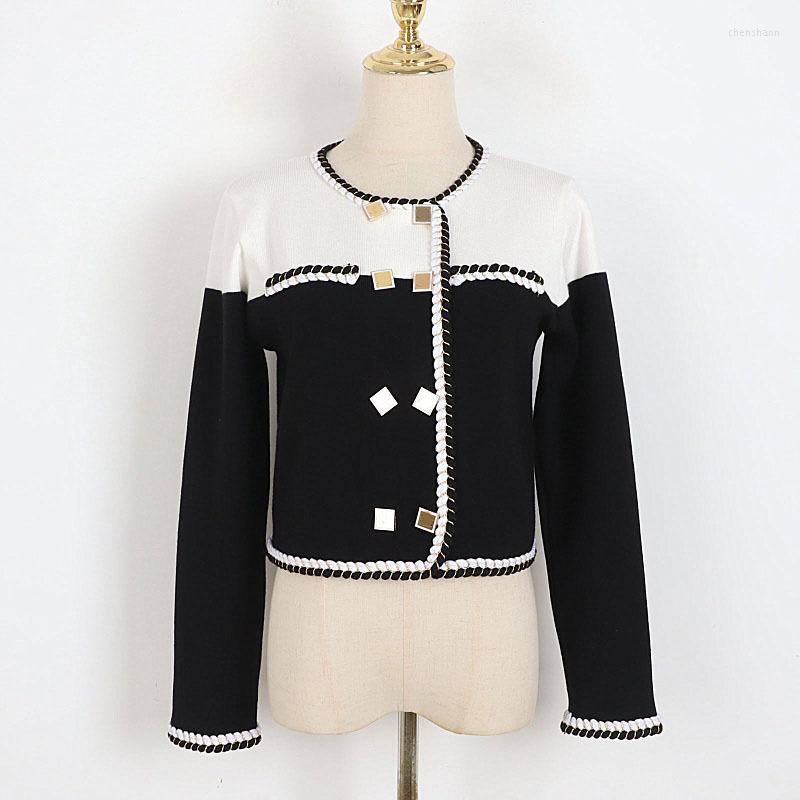 

Women' Knits Sweater Cardigans Women Knit Crop Tops O-Neck Long Sleeve Jersey Elegant Office Lady Autumn Fashion Korean Clothes, White