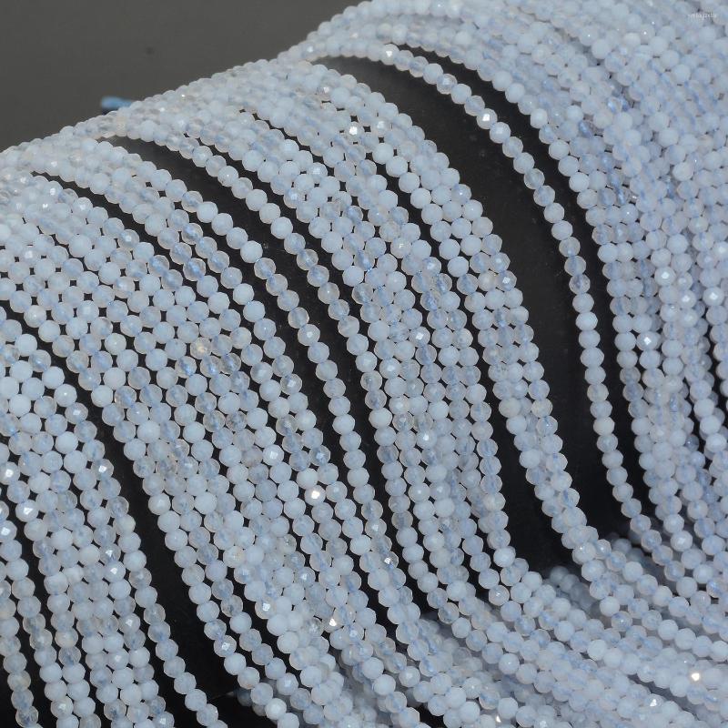 

Loose Gemstones Natural Blue Lace Agate Faceted Round Beads 2.2mm