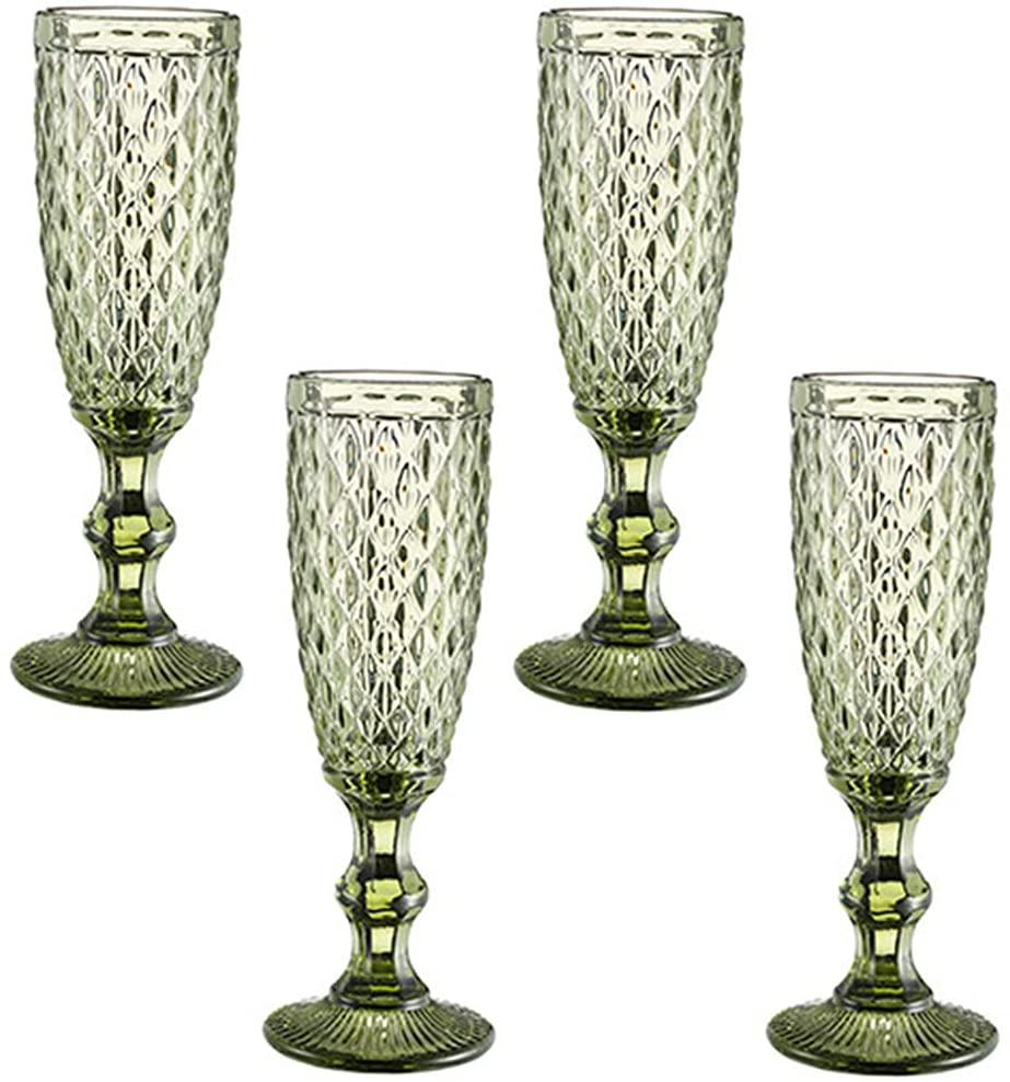 Wine Glasses 150ml Vintage Embossed Red Glass Goblet Cup Retro Juice Water Drinking Champagne Wedding Party-image-858608694