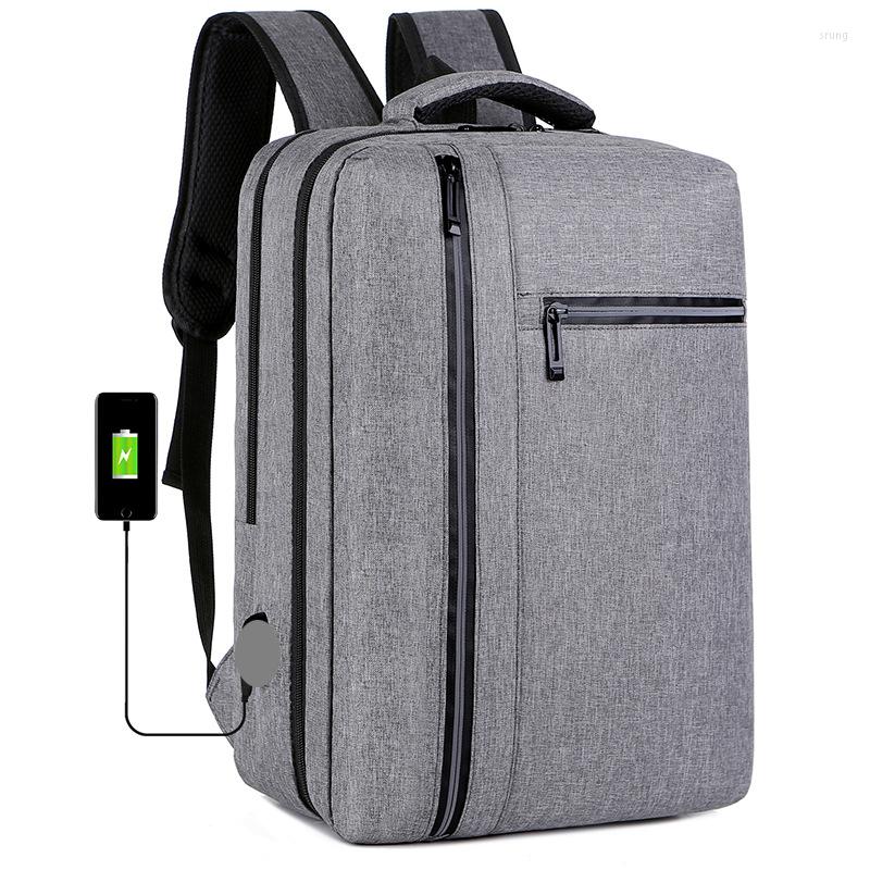 

Backpack Multifunctional Waterproof Nylon Backpacks Men Business Laptop Travel USB Charging Bagpack Women Casual Rucksack, Black